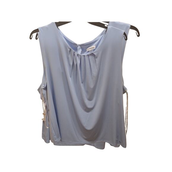 NWT Calvin Klein Plus Size Pleat-Neck Camisole Sky Blue  Tank Top 3x - Picture 2 of 3